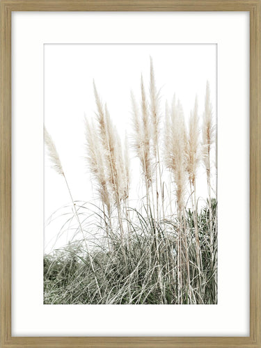 Coastal Calm framed print oak colour frame corner detail