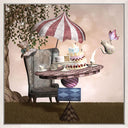 Fairy Tale II childrens canvas wall art panel in a chalk frame
