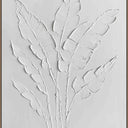 Fronds textured painting wall art 80x120cm with oak colour frame - Online8 New Zealand