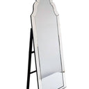 Louise cheval floor mirror with arched top on a black wooden easel stand