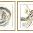 Ocean Form framed wall art set of two line studies on floating parchment with grey matt and gold frames