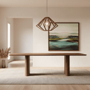 Pillar Dining Table - Brown Oak 2400mm at online8 furniture store Auckland