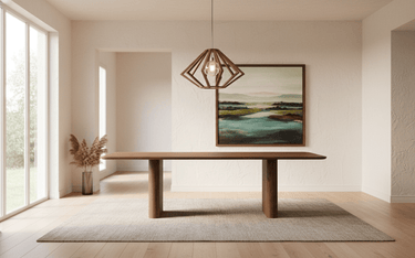 Pillar Dining Table - Brown Oak 2400mm at online8 furniture store Auckland