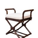 PLANTATION Amara Stool w/Cream Seat Cushion - Chocolate at Online8 Furniture Auckland NZ