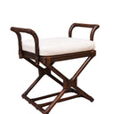 PLANTATION Amara Stool w/Cream Seat Cushion - Chocolate at Online8 Furniture Auckland NZ