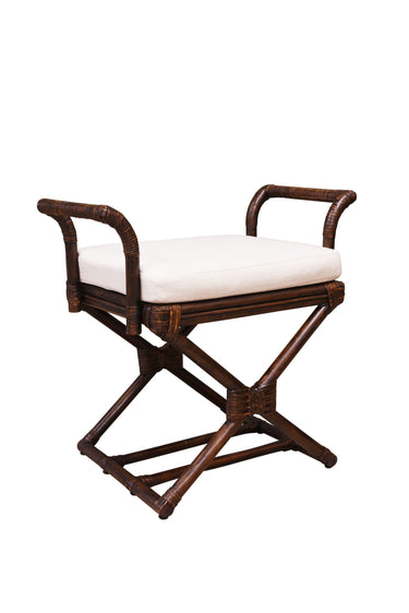 PLANTATION Amara Stool w/Cream Seat Cushion - Chocolate at Online8 Furniture Auckland NZ