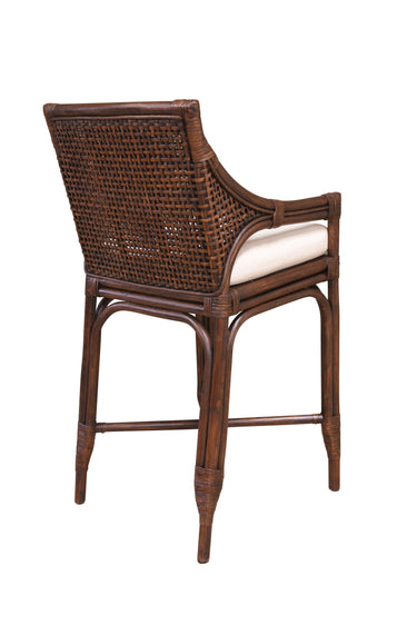 PLANTATION Kipling Bench Stool w/Cream Seat Cushion - Chocolate at Online8 Furniture Auckland NZ