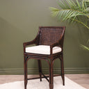 PLANTATION Kipling Bench Stool w/Cream Seat Cushion - Chocolate at Online8 Furniture Auckland NZ