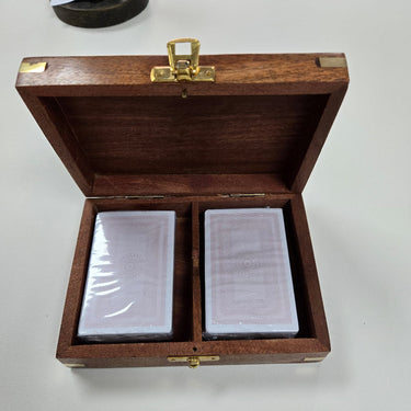 Playing Cards in a Wooden Box Set/2 at online8 furniture store Auckland