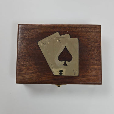 Playing Cards in a Wooden Box Set/2 at online8 furniture store Auckland