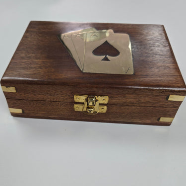Playing Cards in a Wooden Box Set/2 at online8 furniture store Auckland