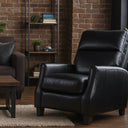 Pompei Aged Leather Recliner Chair - Belon Black at online8 furniture store Auckland