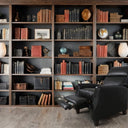 Pompei Aged Leather Recliner Chair - Belon Black at online8 furniture store Auckland