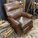 Pompei Aged Leather Recliner Chair - Vintage Cigar at online8 furniture store Auckland