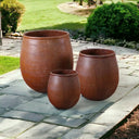 Pompeii Round Planters Set/3 at online8 furniture store Auckland