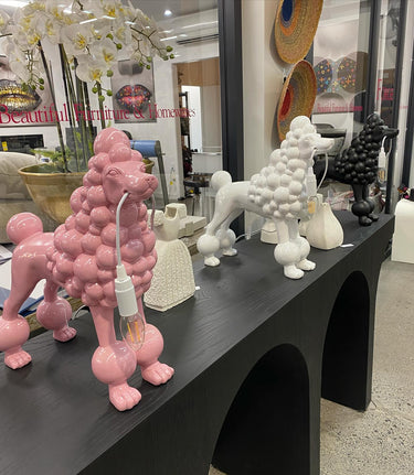 Poodle Table | Floor Lamp - Pink at online8 furniture store Auckland