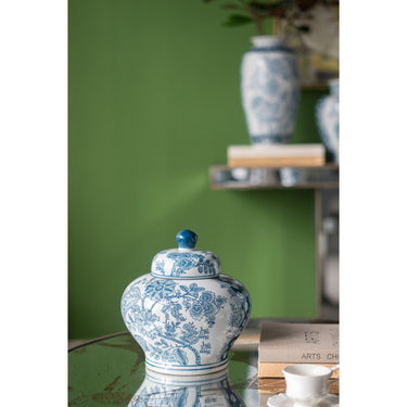 Porcelain Blue and White Lidded Jar at online8 furniture store Auckland