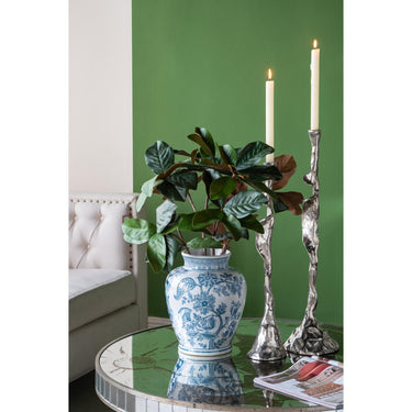 Porcelain Blue and White Round Vase at Online8 Furniture Auckland NZ