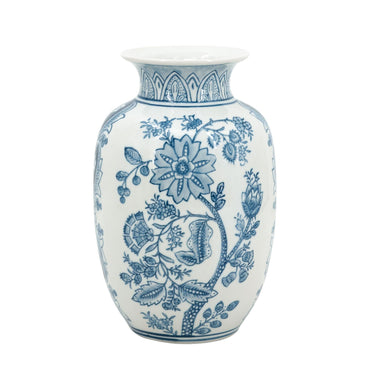 Porcelain Blue And White Round Vase at Online8 Furniture Auckland NZ