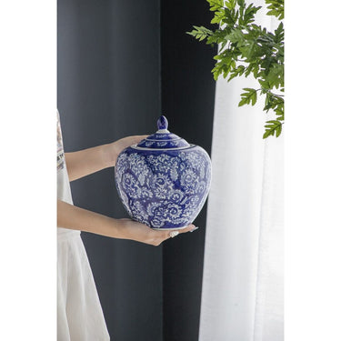 Porcelain Ginger Jar with Lid at online8 furniture store Auckland