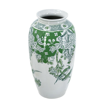 Porcelain Vase - Green & White at Online8 Furniture Auckland NZ