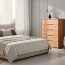 Porter 5dw Tallboy - Natural at online8 furniture store Auckland