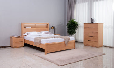 Porter Queen Bed with Bookcase + USB Socket+ LED light at online8 furniture store Auckland