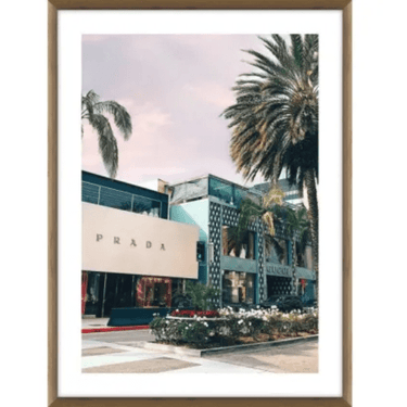 Prada Palms Glass Framed Wall Art at online8 furniture store Auckland