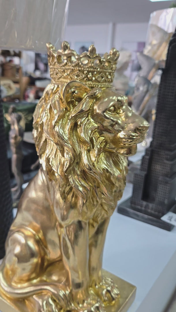 Lion Statue Gold Colour