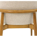 Adele Linen & Oak Wing Dining Chair - Grey Beige at Online8 Furniture Auckland NZ