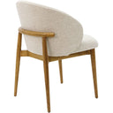 Adele Linen & Oak Wing Dining Chair - Grey Beige at Online8 Furniture Auckland NZ