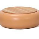 Tub Upholstered Coffee Table with Storage - Tan at Online8 Furniture Auckland NZ