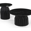 Avery Round Dining Table with Marble Top - Black at Online8 Furniture Auckland NZ