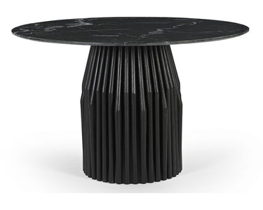Avery Round Dining Table with Marble Top - Black at Online8 Furniture Auckland NZ