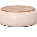 Tub Upholstered Coffee Table with Storage - Beige at Online8 Furniture Auckland NZ