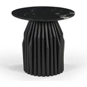 Avery Round Side Table with Marble Top - Black at Online8 Furniture Auckland NZ