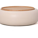 Tub Upholstered Coffee Table with Storage - Beige at Online8 Furniture Auckland NZ