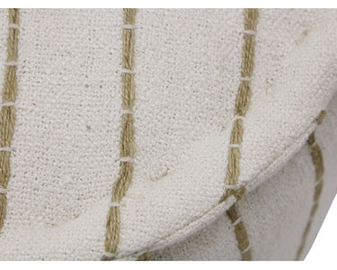 Solis Handloom Pouf - Ecru & Natural at Online8 Furniture Auckland NZ