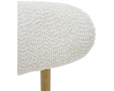 Mia Boucle & Oak Bar Stool - White at Online8 Furniture Auckland NZ