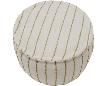 Solis Handloom Pouf - Ecru & Natural at Online8 Furniture Auckland NZ