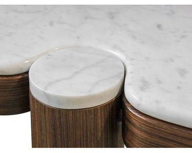 Rio Console Table with Marble Top - Walnut at Online8 Furniture Auckland NZ