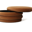 Elyice Storage Ottoman - Dark Caramel at Online8 Furniture Auckland NZ