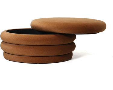 Elyice Storage Ottoman - Dark Caramel at Online8 Furniture Auckland NZ