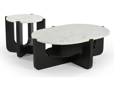 Hendrix Coffee Table with Marble Top - Black at Online8 Furniture Auckland NZ