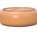 Tub Upholstered Coffee Table with Storage - Tan at Online8 Furniture Auckland NZ