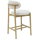 Mia Boucle & Oak Bar Stool - White at Online8 Furniture Auckland NZ