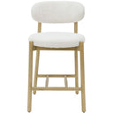 Mia Boucle & Oak Bar Stool - White at Online8 Furniture Auckland NZ