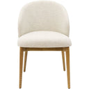 Adele Linen & Oak Wing Dining Chair - Grey Beige at Online8 Furniture Auckland NZ