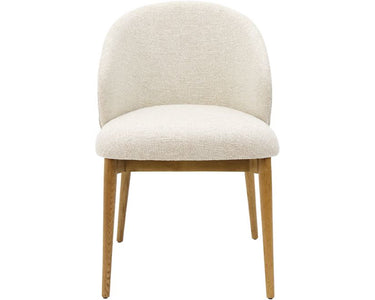 Adele Linen & Oak Wing Dining Chair - Grey Beige at Online8 Furniture Auckland NZ