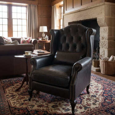 Professor Tufted Wingback Leather Armchair at Online8 Furniture Auckland NZ